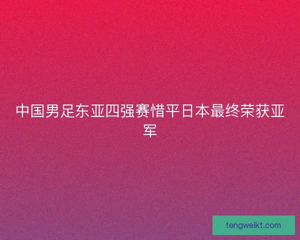 中国男足东亚四强赛惜平日本最终荣获亚军