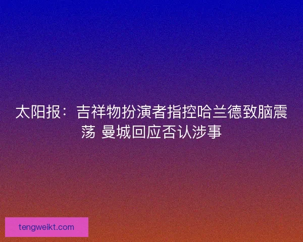 太阳报：吉祥物扮演者指控哈兰德致脑震荡 曼城回应否认涉事