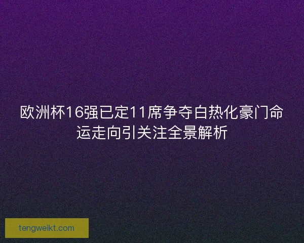欧洲杯16强已定11席争夺白热化豪门命运走向引关注全景解析